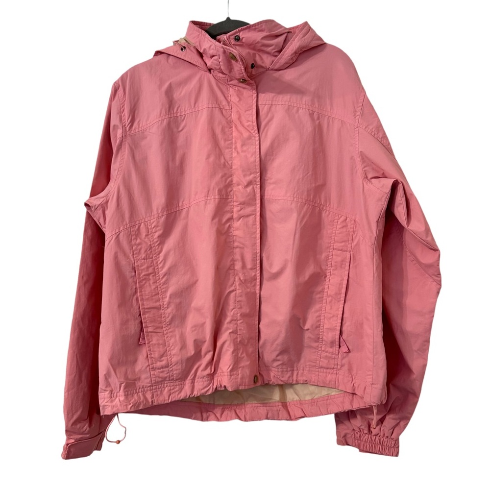 Steve & Barrys Vintage Jacket Size‎ Large Zip Pullover Pink Hooded Oversized